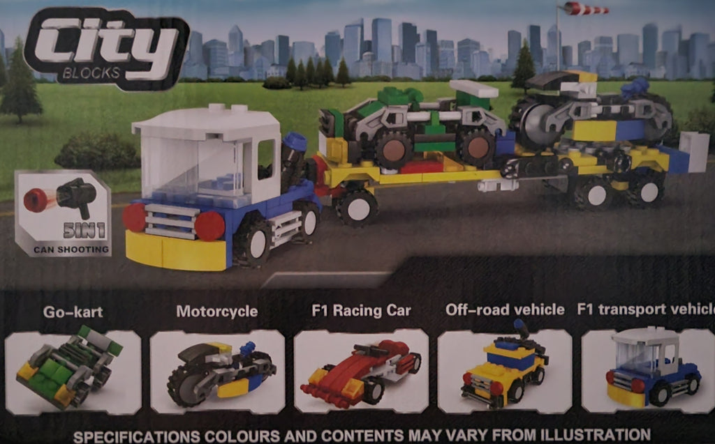5 Mini Vehicle Brick Kits Build Your Own Transporter