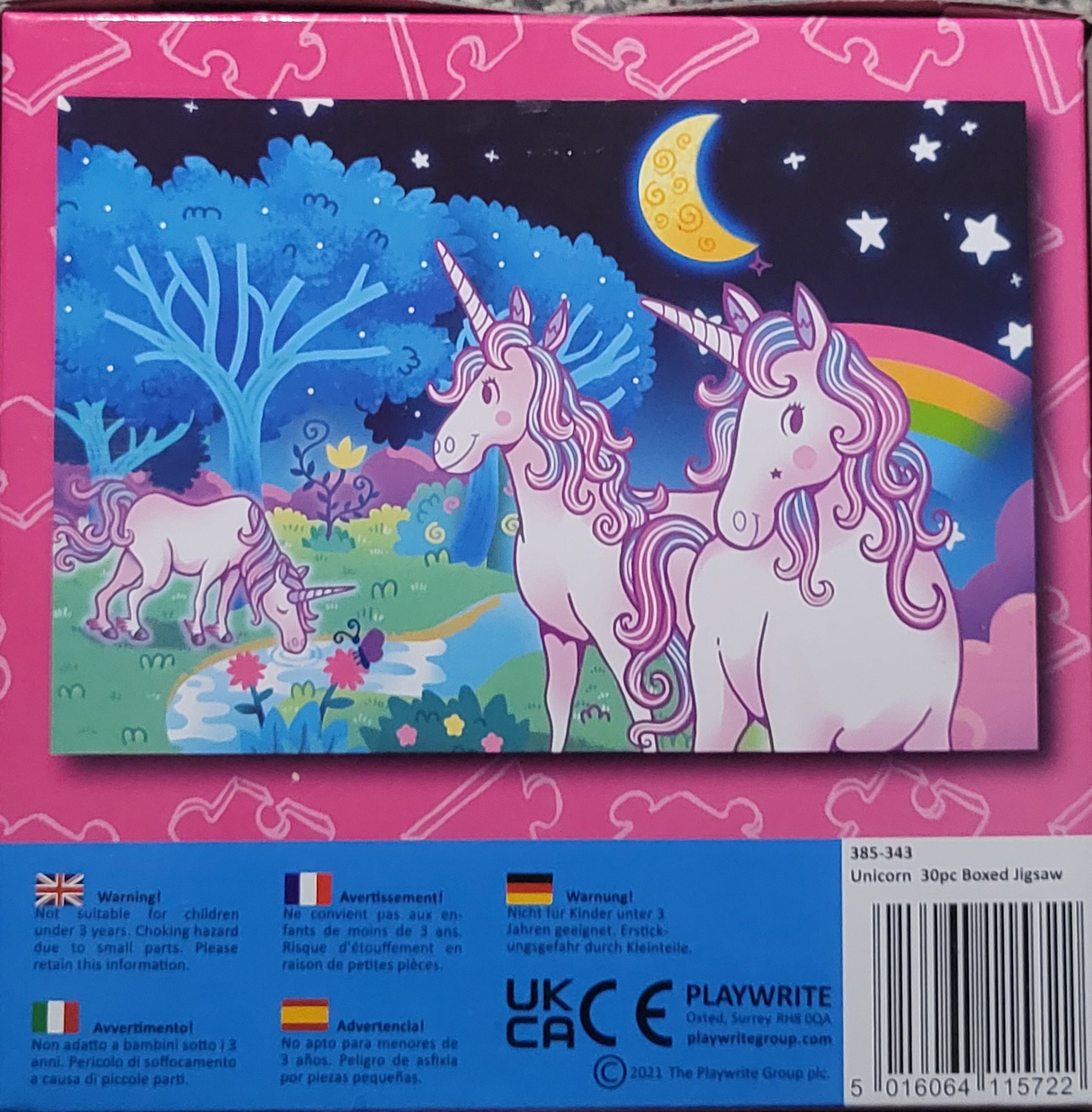Multi-colour 30pcs Unicorn Jigsaw Puzzle in Box For Children 3+ hand-eye coordin