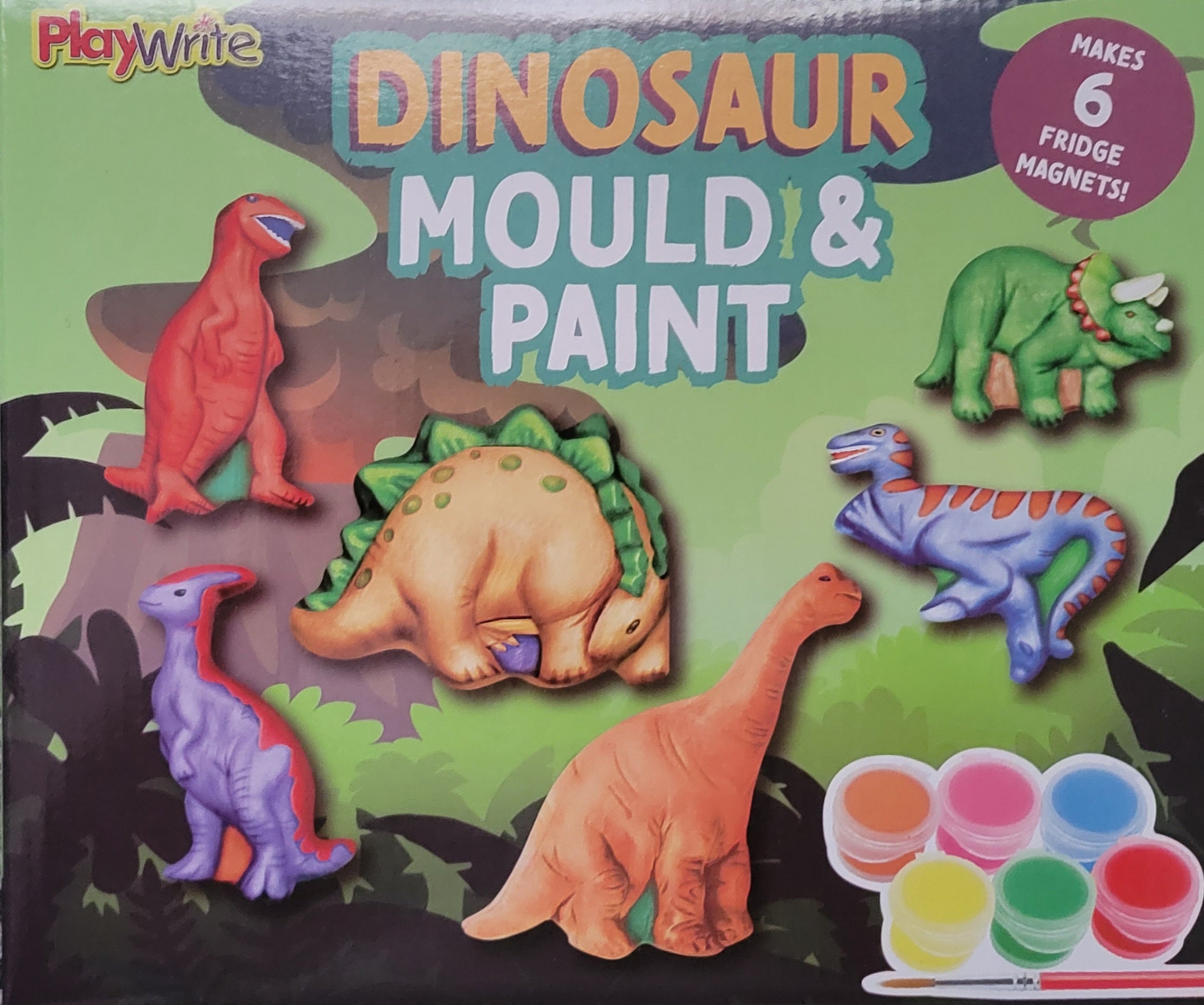 Paint & Mould DINOSAUR CRAFT Fridge Magnet Set DINO PREHISTORIC ART MAKE CREATE