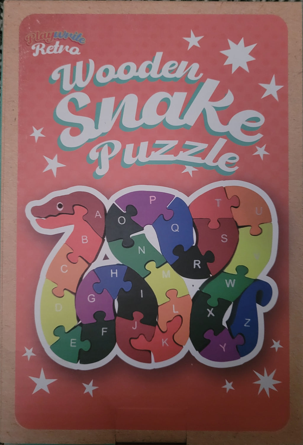 Wooden Puzzles Snake, Educational Toys Alphabet and Numbers