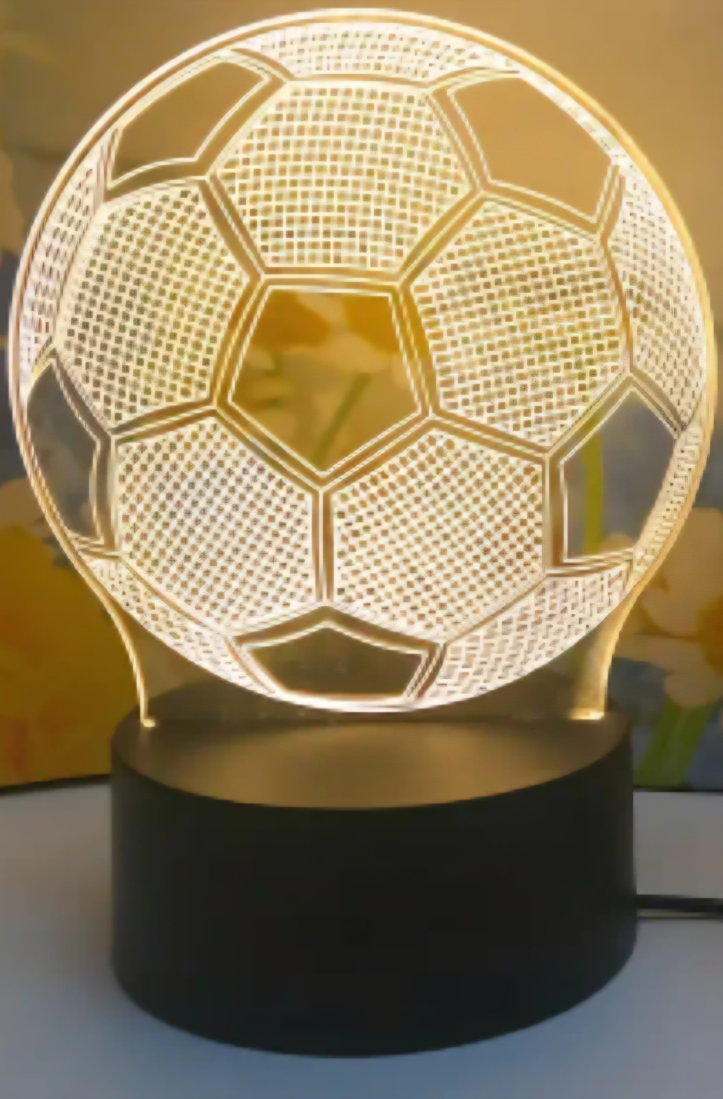 7 Colour FootBall 3D Night Light Lamp Touch Control, USB And Battery Operated