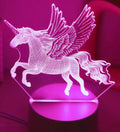 3D Flying Unicorn LED Night Lamp Pink Colour USB Switch Control Unique Gift