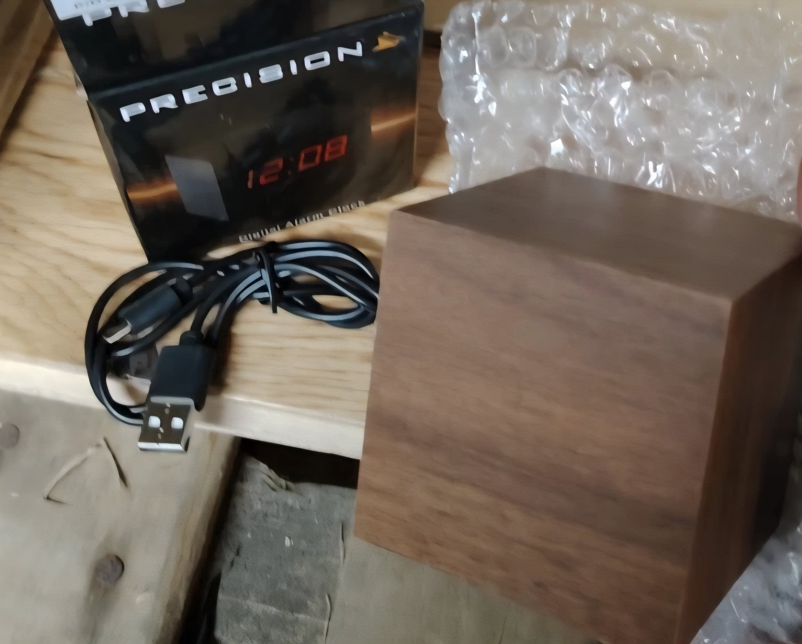 LED Wooden Alarm Clock Digital Display Table Desk