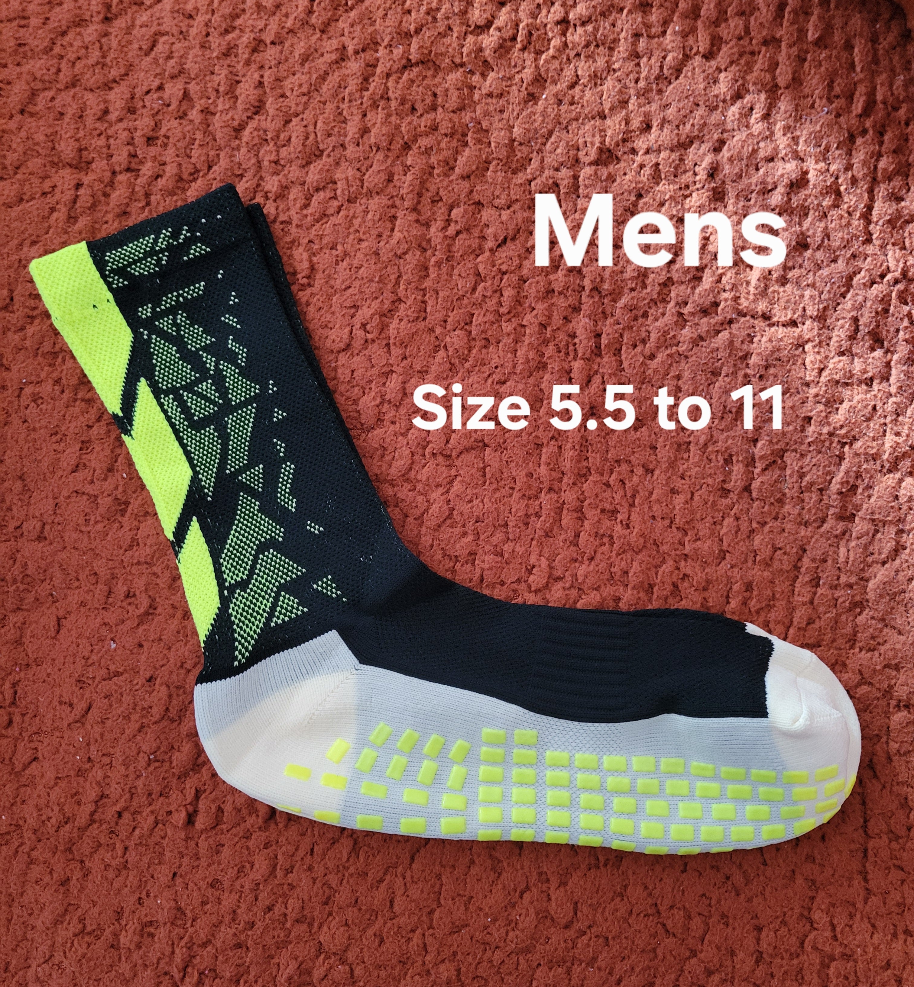Mens Grip Football Shorter Socks One Size 5.5 to 11