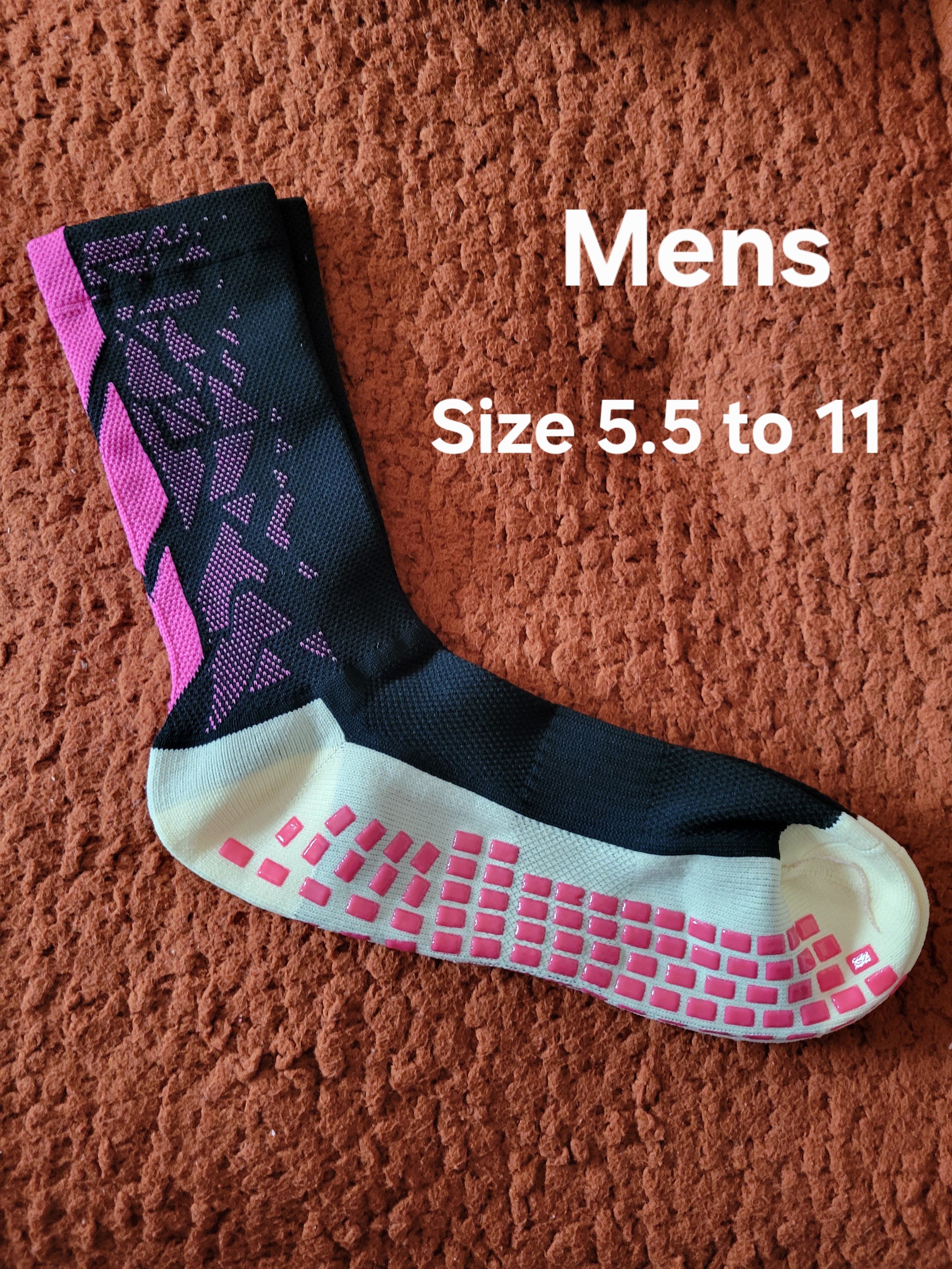 Mens Grip Football Shorter Socks One Size 5.5 to 11