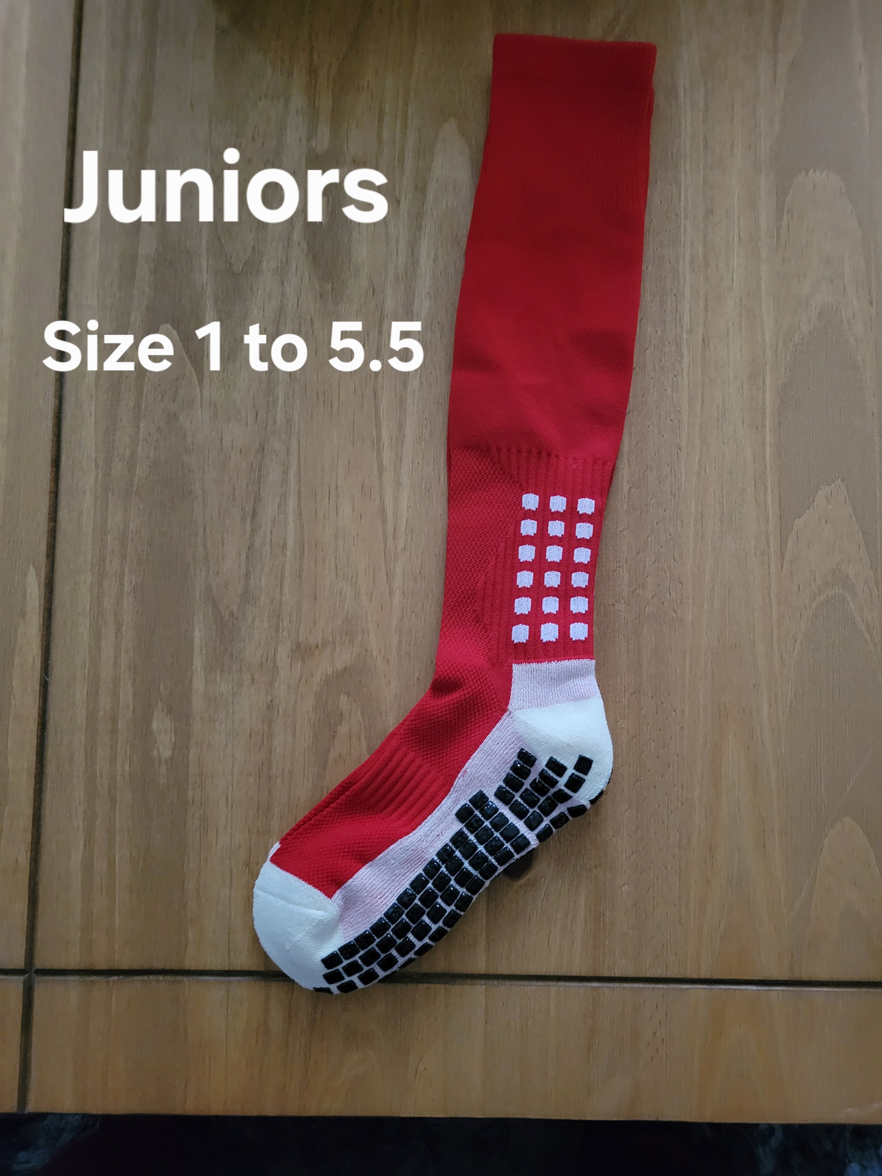 Long Junior Football Grip Socks New Size 1 to 5.5