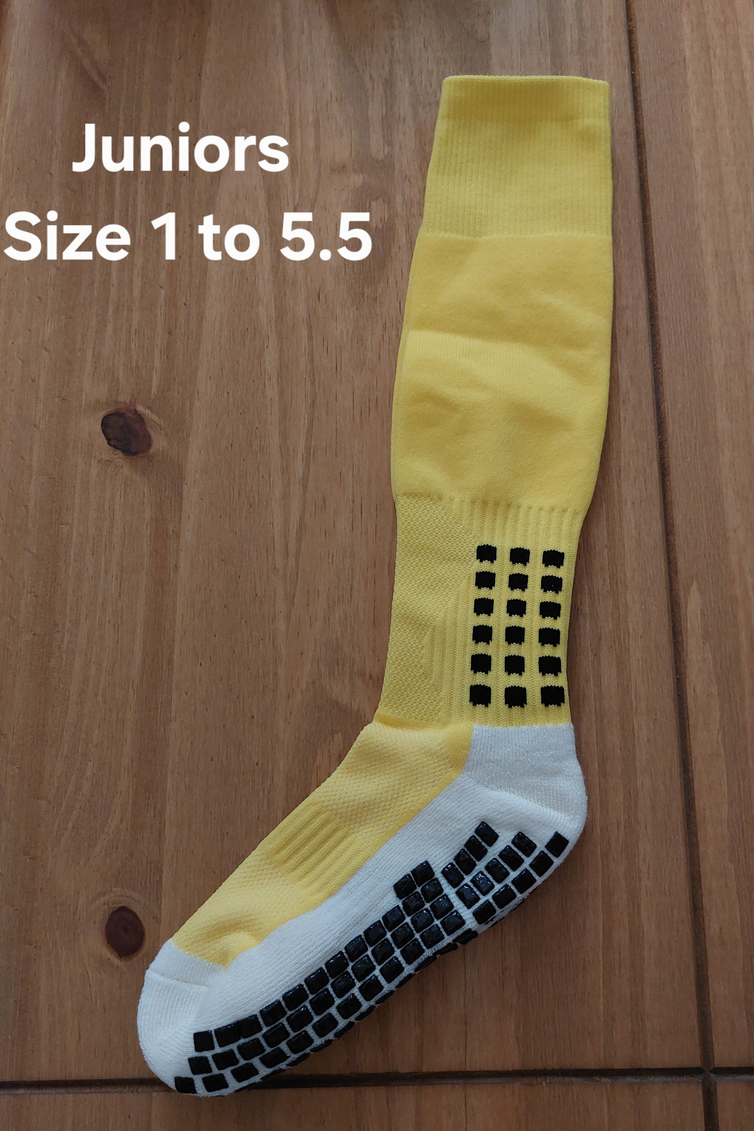 Long Junior Football Grip Socks New Size 1 to 5.5