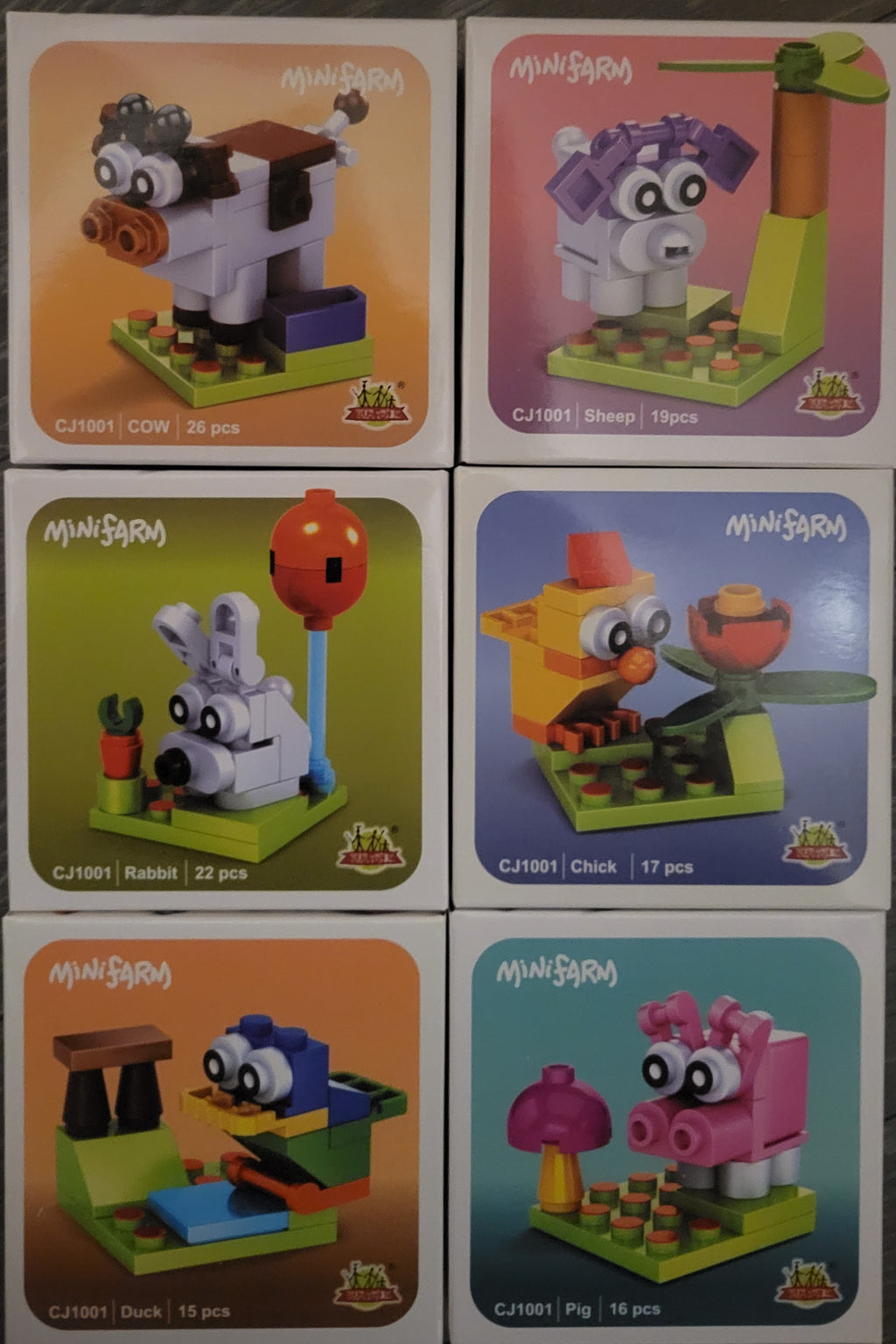 Blocks Farm Animal Building Kits - FULL SET OF 6 - Stocking Fillers - Brand New
