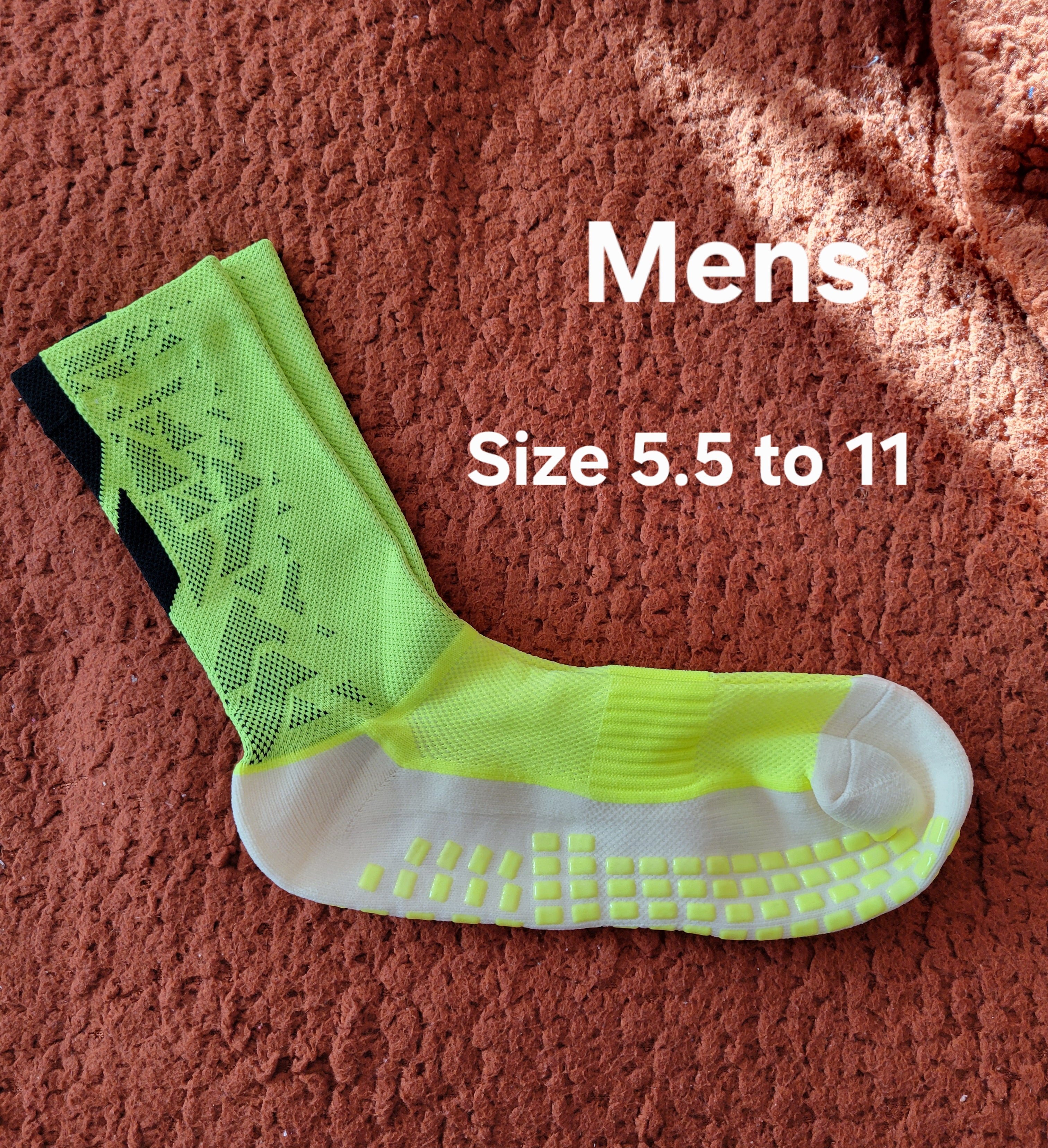 Mens Grip Football Shorter Socks One Size 5.5 to 11