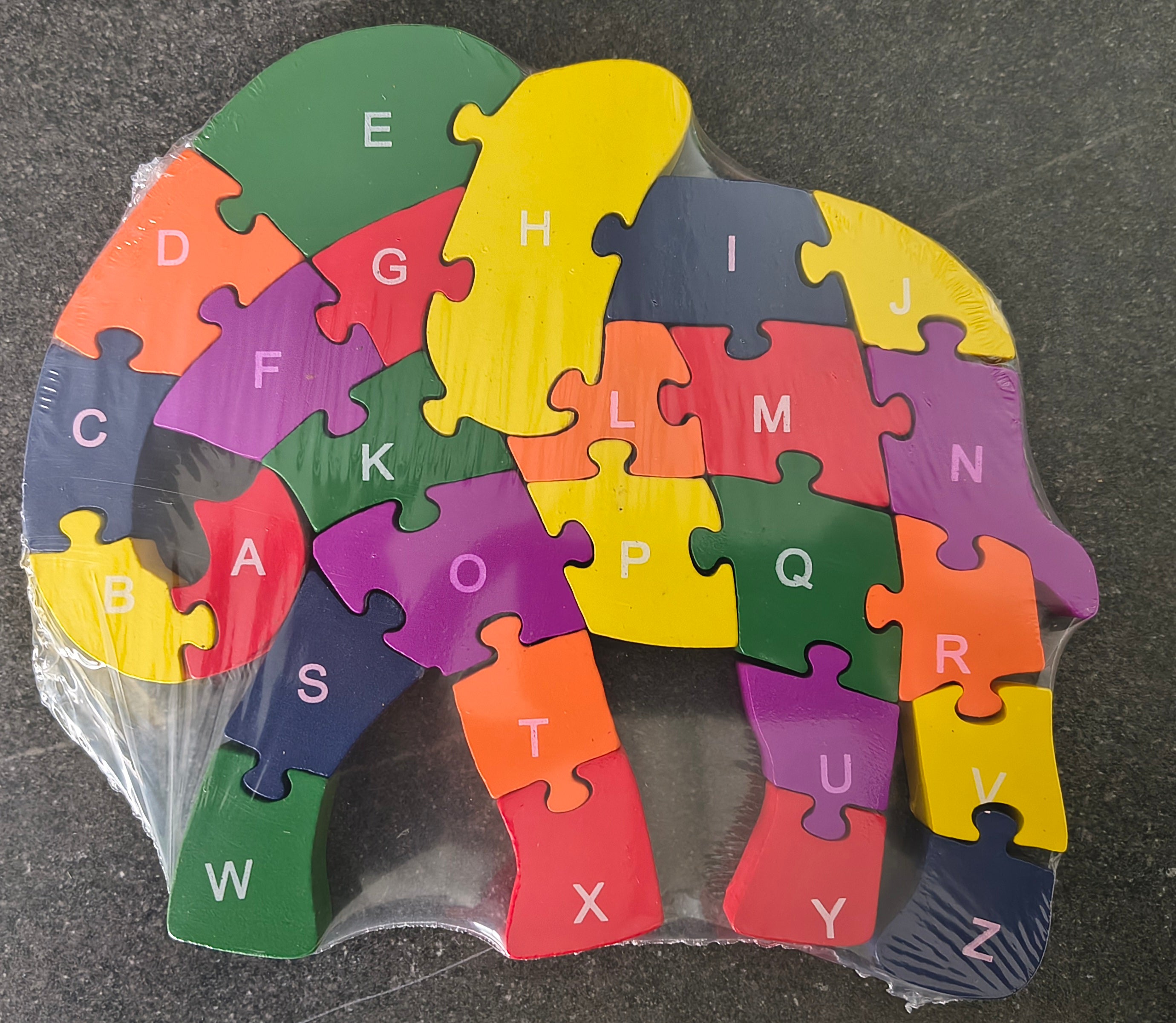 Wooden Puzzles Elephant Educational Toys Alphabet and Numbers
