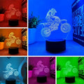 7 Colours 3D Night Light Off Road Dirt Biking Touch Control USB And Battery