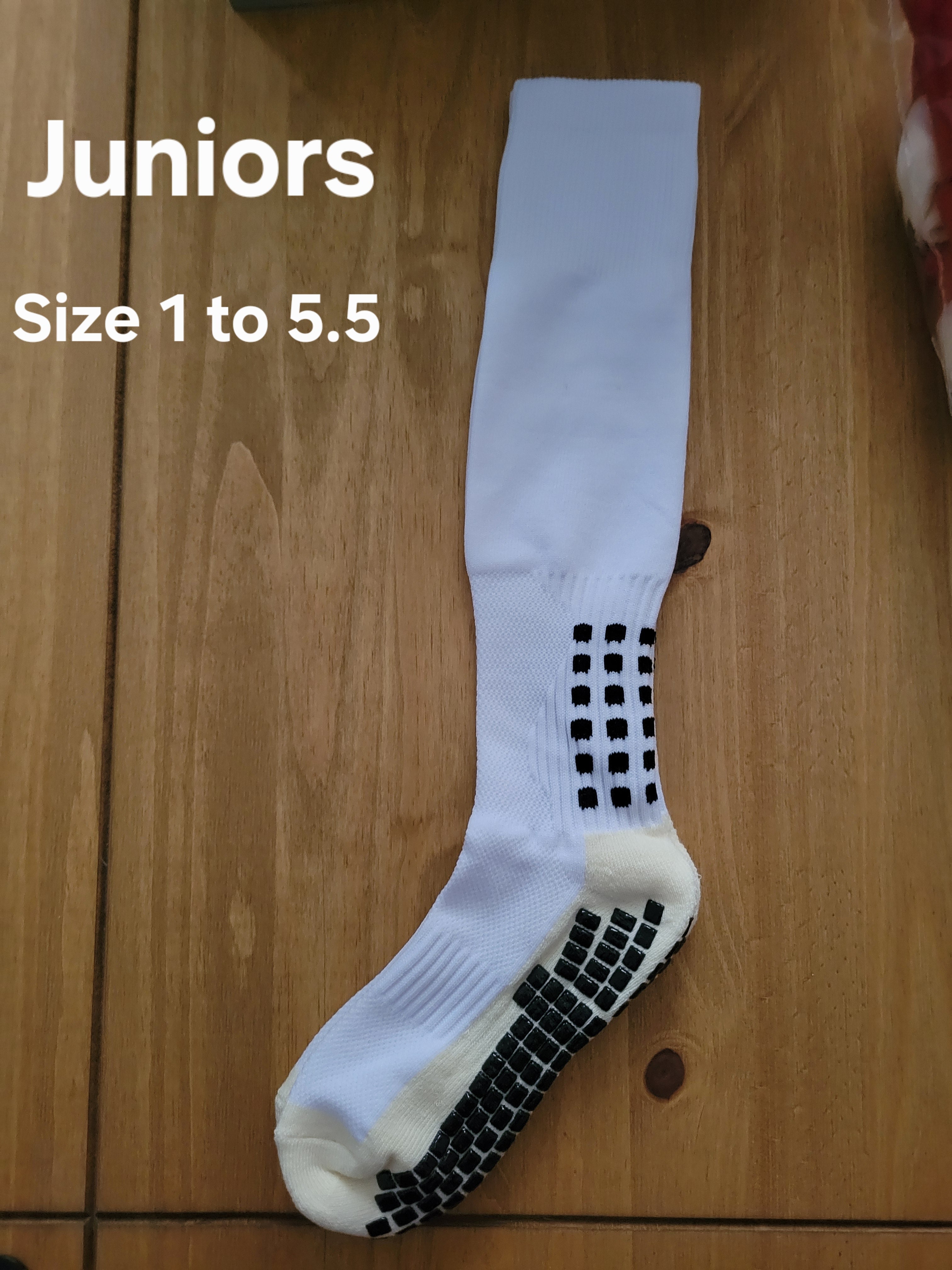 Long Junior Football Grip Socks New Size 1 to 5.5