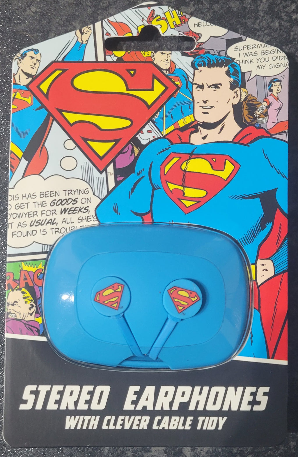 Superman Wireless Bluetooth Earphones with Clever Cable Tidy