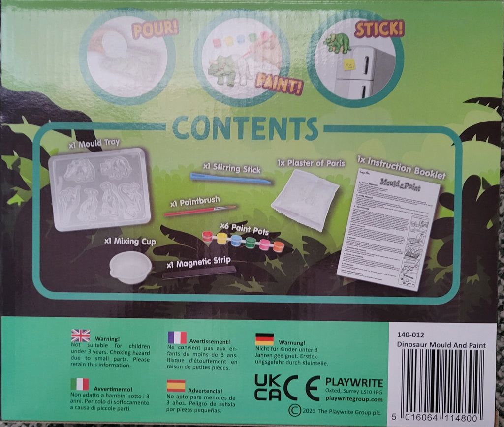 Paint & Mould DINOSAUR CRAFT Fridge Magnet Set DINO PREHISTORIC ART MAKE CREATE