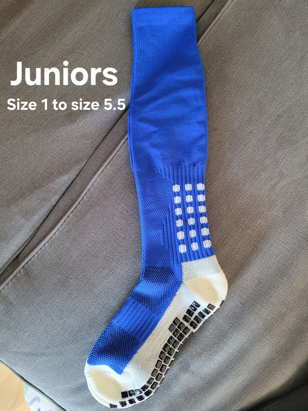 Long Junior Football Grip Socks New Size 1 to 5.5
